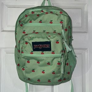 JANSPORT Cherries School Backpack Mint Green Cherry